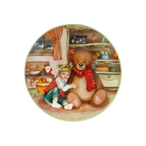 Piatto cuccioli-bimba orsetto-porcellana-diam.30 cm-brandani