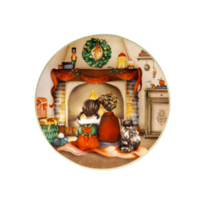 Piatto cuccioli-bimbi caminetto-porcellana-diam.30 cm-brandani