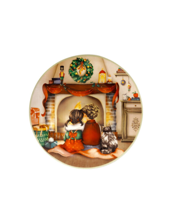 Piatto cuccioli-bimbi caminetto-porcellana-diam.30 cm-brandani