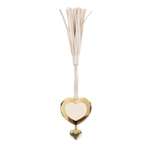 Segnalibro cuore con nappa-con busta-h.22 cm-cupido