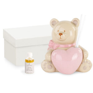 Diffusore orsetta rosa -con scatola-h.12 cm-cupido
