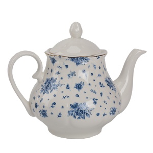 Teiera fiori blu-porcellana-1 litro-clayre & eef