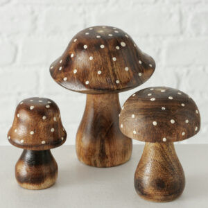 Set 3 funghi pucky-legno-7-12 cm-boltze