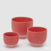 Vaso 3 pezzi cachepot-rosa-ceramica -edg