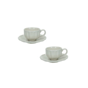 Tazzina caffe' calipso-avorio-set 2 pezzi-stoneware-brandani
