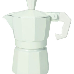 Caffettiera glitter bianco-1 tazza-alluminio-brandani