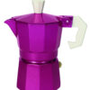 Caffettiera-glitter fucsia-1 tazza-alluminio-brandani