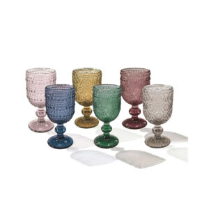 Bicchierino shot liquorino-indie-colori assortiti-set 6 pz-vetro-brandani
