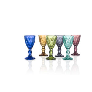 Liquorino diamante-6 pz assortiti-vetro-brandani