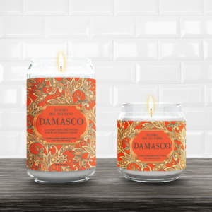 Candela profumata-tesoro del sultano damasco-piccola 190 gr-fralab