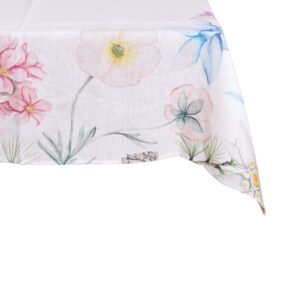 Tovaglia lino -cornice fiori- 180x140 cm-new diffusion