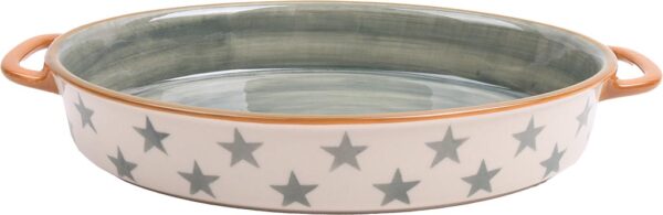 Pirofila da forno ovale-stars verde-36x23,3x5,7 cm-isabelle rose home