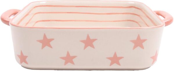 Pirofila da forno-stars rosa-26,2x20,8x6,4 cm-isabelle rose home
