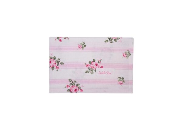 Canovaccio bella roses righe-50x70 cm-cotone-isabelle rose home