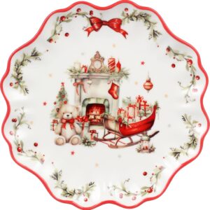 Piattino vintage christmas-diam.16-porcellana-isabelle rose home