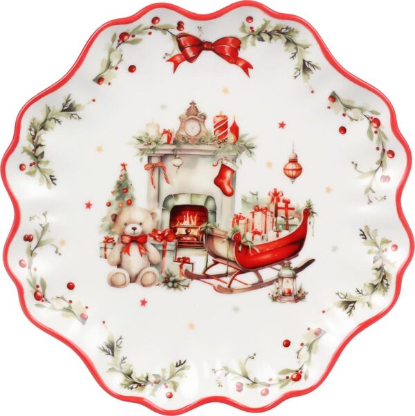 Piattino vintage christmas-diam.16-porcellana-isabelle rose home