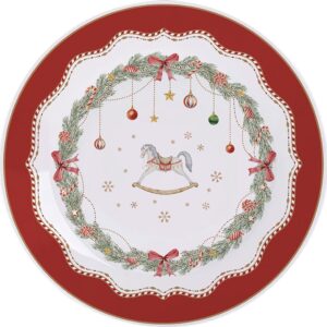 Piatto happy holidays horse-diam.19,5-porcellana-isabelle rose home