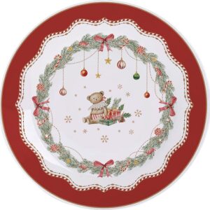 Piatto happy holidays bear-diam.19,5 cm-porcellana-isabelle rose home
