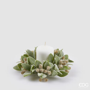 Corona girocandela-foglie e bacche-diam.14 cm-edg