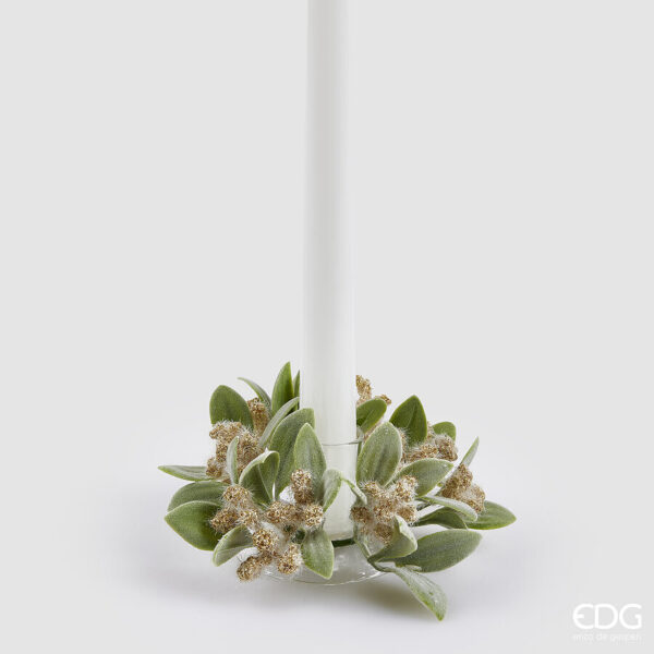 Corona girocandela-foglie con bacche-diam.11 cm-edg