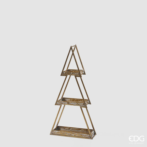 Alzata espositore pino-80x45x15 cm-gold white-metallo-edg