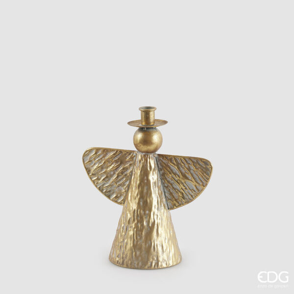 Portacandela angelo gold-25,5x23x12,5 cm-metallo-edg