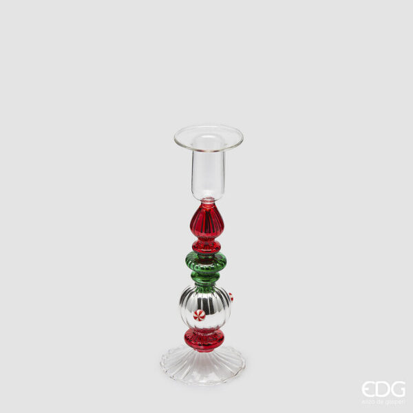 Portacandela strati-vetro-h.19x6,5 cm-edg