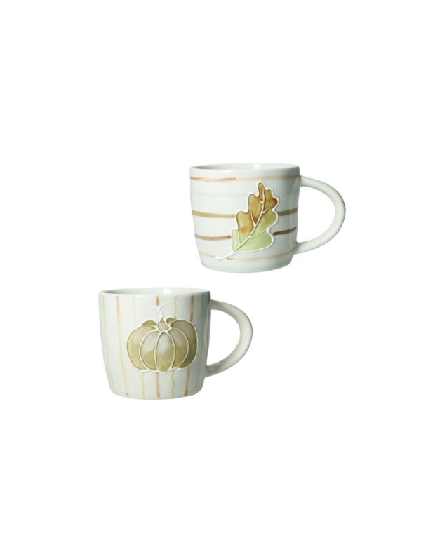 Mug zucca e quercia-set 2 pezzi-10x9 cm-stoneware-brandani