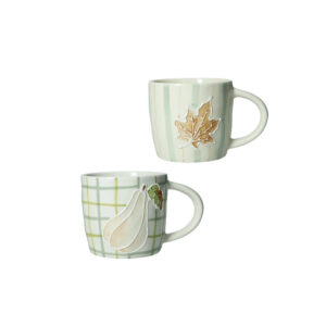 Mug zucca e vite-set 2 pezzi-10x9 cm-stoneware-brandani