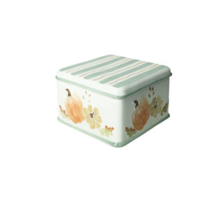 Scatola zucche con tappo-14,5x14,5x9 cm-ceramica dolomite-brandani