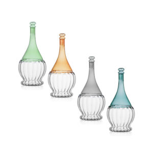 Bottiglia fiasco-vetro bicolor-11x24,5 cm-assortito-brandani
