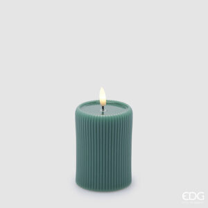 Candela led -green-h.10x7,5 cm-con telecomando-edg