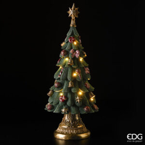 Albero natale poly-musica e luci-h.60 cm-poliresina-edg