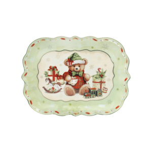 Vassoio smerlato coccole-porcellana-33x24,5 cm-brandani