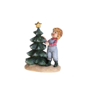 Bambino con albero-resina-13x6x15 cm-brandani