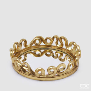 Vassoio specchio balze-gold-diam 26x6 cm-edg
