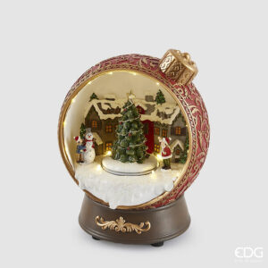 Diorama palla xmas-22,5x16,5x18,5 cm-musica+movimento+led-edg