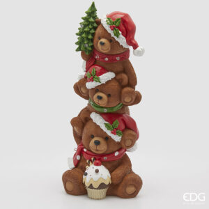 Orso goloso led-h.40 cm-poliresina-edg