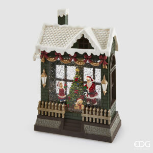 Diorama casetta led musica e movimento-h.26x18x8 cm-edg
