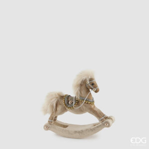 Cavallo a dondolo-h.26x29x9 cm-tessuto-edg