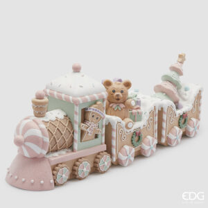 Trenino marzapane-h.26x62x14,5 cm-poliresina-edg