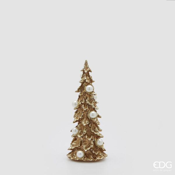 Pino con perle-gold-h.34x13 cm-poliresina-edg