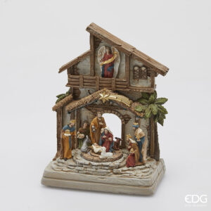 Diorama presepe-musica+movimento+led-28x21x12,5 cm-edg