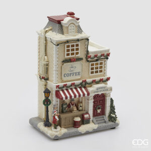 Diorama negozio-musica e led-h.27,5x20,5x13,8 cm-edg
