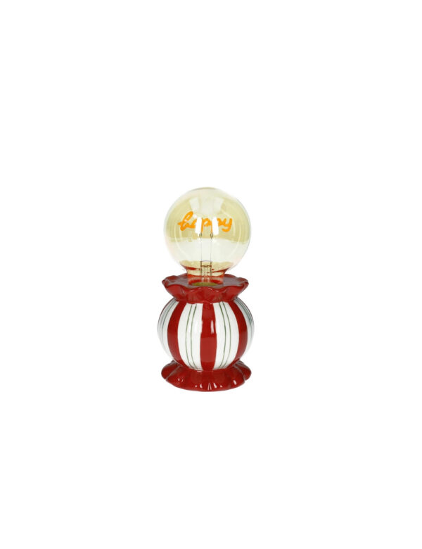 Lampada happy-rosso-ceramica vetro-9x18 cm-brandani