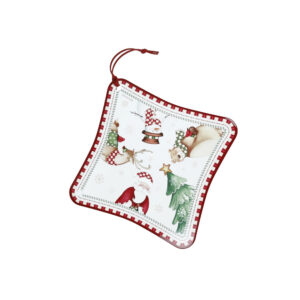 Sottopentola decoro racconti-ceramica sughero-20x20 cm-brandani