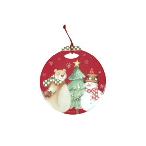 Sottopentola decoro-racconti-ceramica sughero-rosso-20x21 cm-brandani