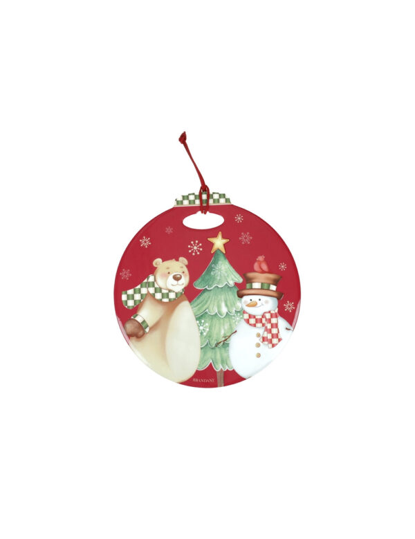 Sottopentola decoro-racconti-ceramica sughero-rosso-20x21 cm-brandani
