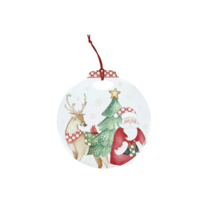 Sottopentola decoro-racconti-ceramica sughero-bianco-20x21 cm-brandani