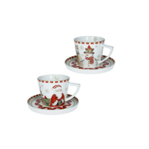 Tazza the' racconti-set 2 pezzi-new bone china-14,5x9 cm-brandani